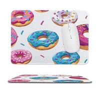 Colorful Donuts with Sprinkles Mouse Pad Waterproof Ultra-Thin Non-Slip Rubber Base Square Mouse Mat Gaming Mousepad 7.9"x9.4"