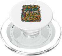 Colorful Doodle Art Funny On My Way To Make Bad Decisions PopSockets PopGrip for MagSafe