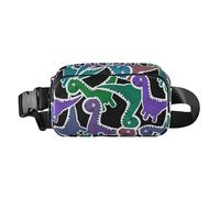 Colorful Doodle Dinosaur Cute Fanny Waist Pack for Women Men Teens Large Capacity Crossbody Passport Bag with Adjustable Strap for Travel Gym Work, Colorful Doodle Dinosaur, One Size
