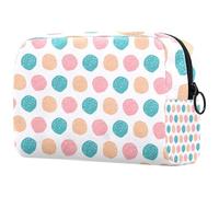 Colorful Doodle Dots Pattern Cosmetic Bag for Women, Travel Toiletries Bags Large Makeup Handy Pouch Organiser Bag with Zipper
