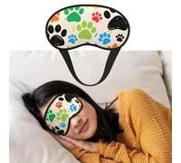 Colorful Doodle Paw Eye Masks for Sleep Soft Comfort Sleep Masks with Elastic Strap Adjustable Blackout Eye Shade Covers for Women Men Travel/Sleeping