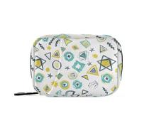 Colorful Doodle Simple Shapes aid Bag with Detachable Compartments Convenient Day Pill Organizer