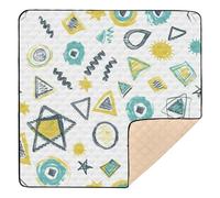 Colorful Doodle Simple Shapes Soft Thick Baby Play Mat for Floor Portable Infant Play Mat for Newborns Babies Infants Toddlers, 50'' x 50''