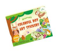 Colorful Dot Art Sticker Kids Fun Project Colorful Set Features Cartoon Animals Designs Safe and Cartoon Themed Dot