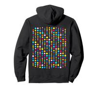 Colorful Dot Matrix Pattern on Navy Shapes Mani Pullover Hoodie