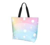 Colorful Dot Tote Bag Women's Shoulder Handbags Rainbow Shopping Bags Water-Resistant Large Handbag with Inner Pocket for Work Travel School