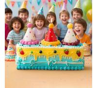 Colorful Dots Birthday Hat Cake Candles,Set of 3 Fun Party Hat Toppers for Weddings,Mini Hat Decorations for Cakes, Cupcakes & Celebrations