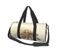 Colorful dotted hedgehog Canvas travel bag, large capacity, can be carried on the shoulder