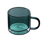 Colorful Double-Wall Glass Mugs - 250ml Borosilicate Tea & Coffee Cups with Handle, Heat-Resistant Drinkware Set