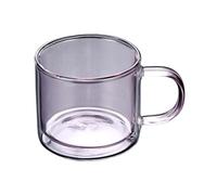 Colorful Double-Wall Glass Mugs - 250ml Borosilicate Tea & Coffee Cups with Handle, Heat-Resistant Drinkware Set