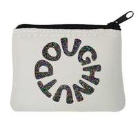 Colorful Doughnut Circle Graphic Neoprene Coin Purse Pouch 10x11cm White