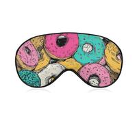 Colorful Doughnuts Comic Style Blackout Sleep Mask for Side Sleeper Soft Covers for Travel Essentials Nap