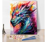 Colorful Dragon Adult Paint by Numbers Acrylic Kits on Canvas Medieval Animals Art Crafts 16"x20" Frameless