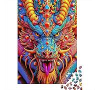 Colorful Dragon Face 1000 Piece Premium Cardstock Jigsaw Puzzle Set Adult Jigsaws Fun Present Value Pack Educational Game Challenge 70x50cm/1000pcs