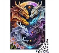 Colorful Dragon Fantasy Night Sky 1000 Piece Jigsaw Puzzle Jigsaw Puzzle for Adults Relaxation Gift 38x26cm/1000pcs