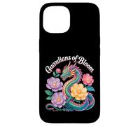 Colorful Dragon Guardians of Bloom Fantasy Floral Design Case for iPhone 15