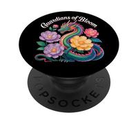 Colorful Dragon Guardians of Bloom Fantasy Floral Design PopSockets Adhesive PopGrip