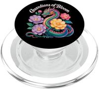 Colorful Dragon Guardians of Bloom Fantasy Floral Design PopSockets PopGrip for MagSafe