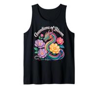 Colorful Dragon Guardians of Bloom Fantasy Floral Design Tank Top