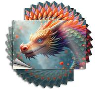 Colorful Dragon in A Fantasy Garden Garage Stuff for Guys Custom - Sticker Garage Waterproof Decal(8X12CM)