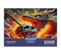 Colorful Dragon Jigsaw Puzzles for Adults 1000 Piece, Impossible Educational Games Challenging, Game for The Whole for Women, Gifts for Men Mythical Creature 70x50cm/1000pcs