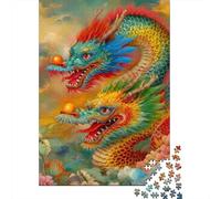 Colorful Dragon Myth 1000 Piece S Sturdy Cardboard Classic Jigsaw Puzzle Adults Kids Hard Difficult Challenging Decompression Wall Decor Gift Idea 38x26cm/1000pcs