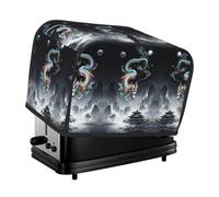 Colorful Dragon Toaster Cover 2 Slice, Waterproof Bread Machine Covers with Pockets Universal Size Kitchen Small Appliance Cover with Handle, Dust and Fingerprint Protection