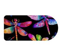 Colorful Dragonflies on Black Background Mouse Pad Gaming, 29.1 x13.8 inch Long Computer Keyboard Mouse Mat Non-Slip Base, Large Desk Pad for Gamer Office Home