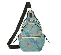 Colorful Dragonflies Wings Blue Chest Pouch Sling Bag for Boys