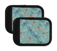 Colorful Dragonflies Wings Blue Luggage Handle Wrap Handbag Grip Cover Protector Soft Grip Handle Cover for Suitcase, Colorful Dragonflies Wings Blue 1, Set of 4