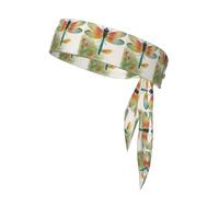 Colorful Dragonfly 1 Print Tie Headband For Women Men,Ninja Headbands, Sweat Headband,For Athletic Yoga Running Gym.