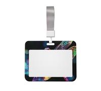 Colorful Dragonfly Art ID Badge Holder with Breakaway Lanyard ID Card Protector Case Horizontal Name Card Holder for Office Hard Plastic Work Badge Sleeve with Clear Window
