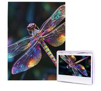 Colorful Dragonfly Art Puzzle for Adults 500 Pieces Personalized Jigsaw Puzzles from Photos, Challenging Puzzle Perfect for Game Nights, Wooden Puzzles Gift for Holiday Birthday