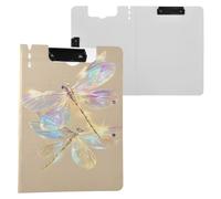 Colorful Dragonfly Clipboard a4 Clip Board Foldover Document Folder Files for Paperwork with Clips Lightweight Plastic