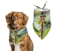 Colorful Dragonfly Dog Bandana Adjustable Pet Scarf Soft Washable Polyester Triangle Bib Lightweight Breathable Pet Bib for Dogs Cats Puppies Suitable for Holiday Birthday