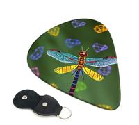 Colorful Dragonfly Guitar Picks 6-Pack - Pick Set (0.46mm / 0.71mm / 0.96mm) Suitable For Guitar And Ukulele Playing