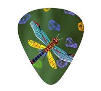 Colorful Dragonfly Guitar Plectrums, 12 Pcs Lightweight Guitar Plectrums, 0.46mm/0.71mm/0.96mm Thickness For Acoustic Guitar Acoustic Electric Guitar Ukulele Bass