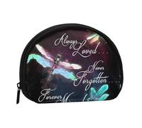 Colorful Dragonfly Mini Zipper Coin Purse, Small Travel Organizer with All-Over Print, Durable Polyester Fabric, Compact Pouch for Coins,Keys