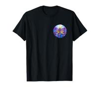 Colorful Dragonfly Mosaic Circle, Back and Pocket T-Shirt