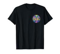 Colorful Dragonfly Mosaic Circle, Back and Pocket T-Shirt