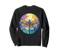 Colorful Dragonfly Mosaic Circle, Radiance Rainbow Sweatshirt