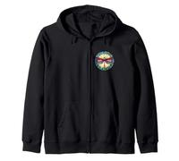 Colorful Dragonfly Mosaic Circle, Radiance Rainbow Zip Hoodie