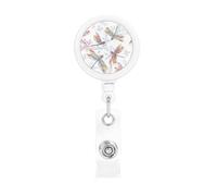 Colorful Dragonfly Print Badge Reel Retractable Badge Holder Cute Badge Clip Id Card Holders for Men Women