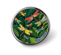 Colorful Dragonfly Print Button Pin,Design Your Own Personalized Pin Back Button Badges Exquisite Round Badge Travel Brooch Metal Decorative Pins for Hat Clothes Backpack