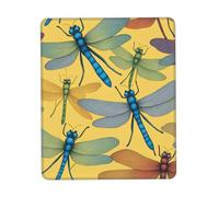 Colorful Dragonfly Print Small Desk Pad,Rubber Base with Precision Stitched Edges,Perfect for Office,Gaming