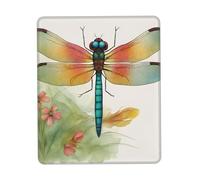 Colorful Dragonfly Print Small Desk Pad,Rubber Base with Precision Stitched Edges,Perfect for Office,Gaming