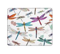 (Colorful Dragonfly) Printed Mousepad 7.9 x 9.5 in, Waterproof Non-Slip Mouse-Pad Rubber Base for Laptop Desktop Mat for Home Office Desk Decor