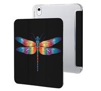 Colorful Dragonfly Protective Case Compatible for IPAD 10代 (10.9in) Trifold Stand Tablet Cover with Pen Holder