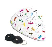 Colorful Dragonfly Set Of 6 Guitar Plectrums For Acoustic Guitar, Electric Guitar, Bass, Ukulele - Thin, Medium And Thick.