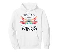 Colorful Dragonfly Spread Your Wings Inspirational Design Pullover Hoodie